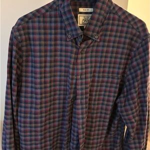 Jos. A. Bank Men's Plaid Shirt - Blue and Red